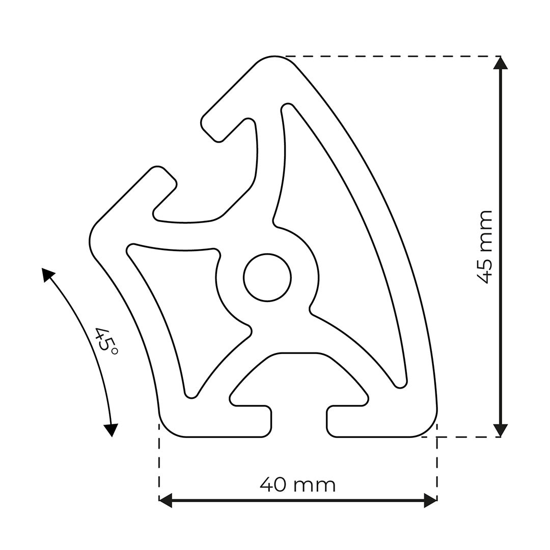 RP1420 aluminium profile 8 40x45 Light