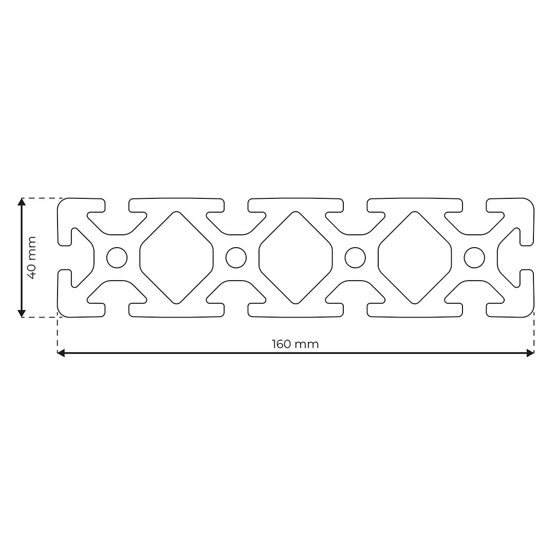 Aluminiumsprofil 8 160x40 Normal | Rollco