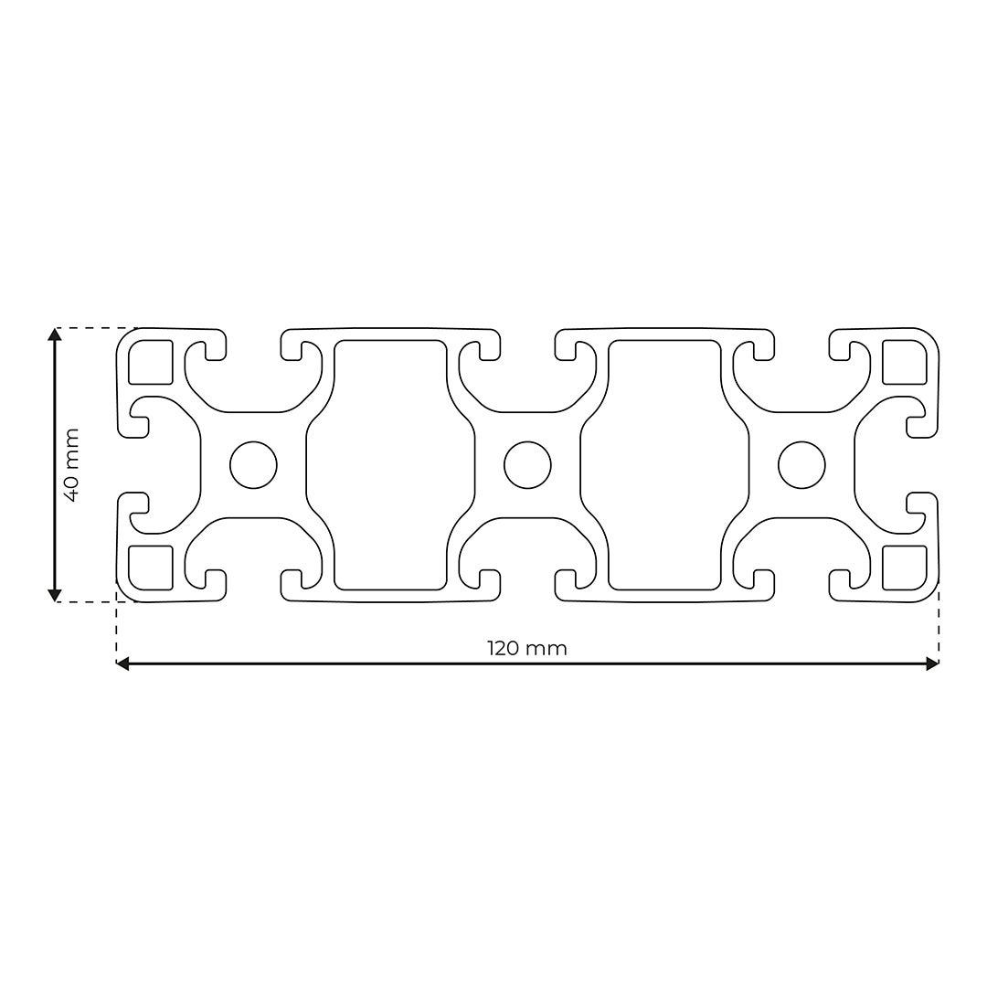 RP1155 aluminium profile 8 120x40 Light