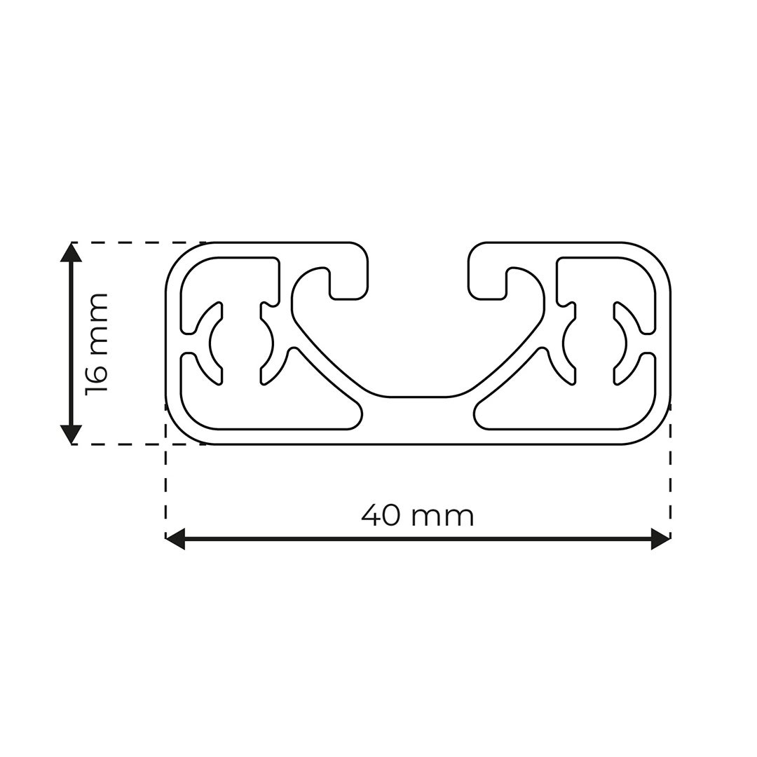 RP1015 aluminium profile 8 40x16 Ultralight