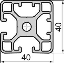 Aluminium profile Closed 40x40 2N 90° Light