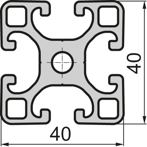 Aluminium profile 40x40 Semi