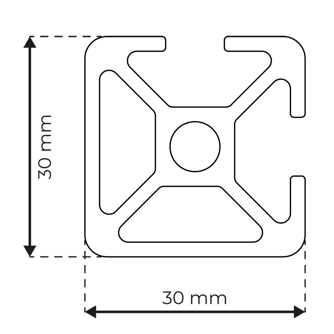 RP2050 aluminium profile 8 30x30 Ligth 2N90