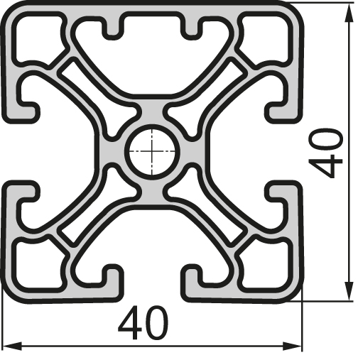 Aluminium profile Closed 40x40 3N Superlight