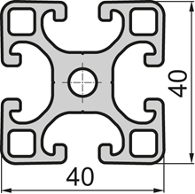 Aluminium profile 40x40 Semi