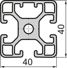 Aluminium profile Closed 40x40 3N Light