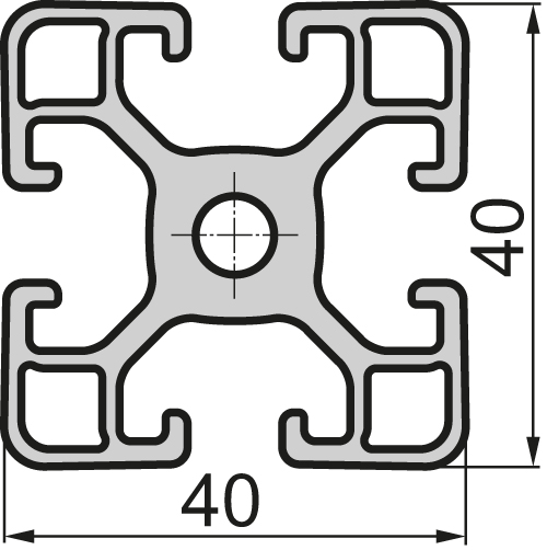 Aluminium profile 40x40 Light