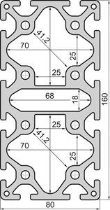 Aluminium profile 80x160 Bridge