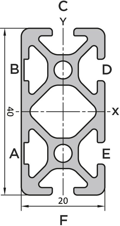 Aluminium profile 20x40