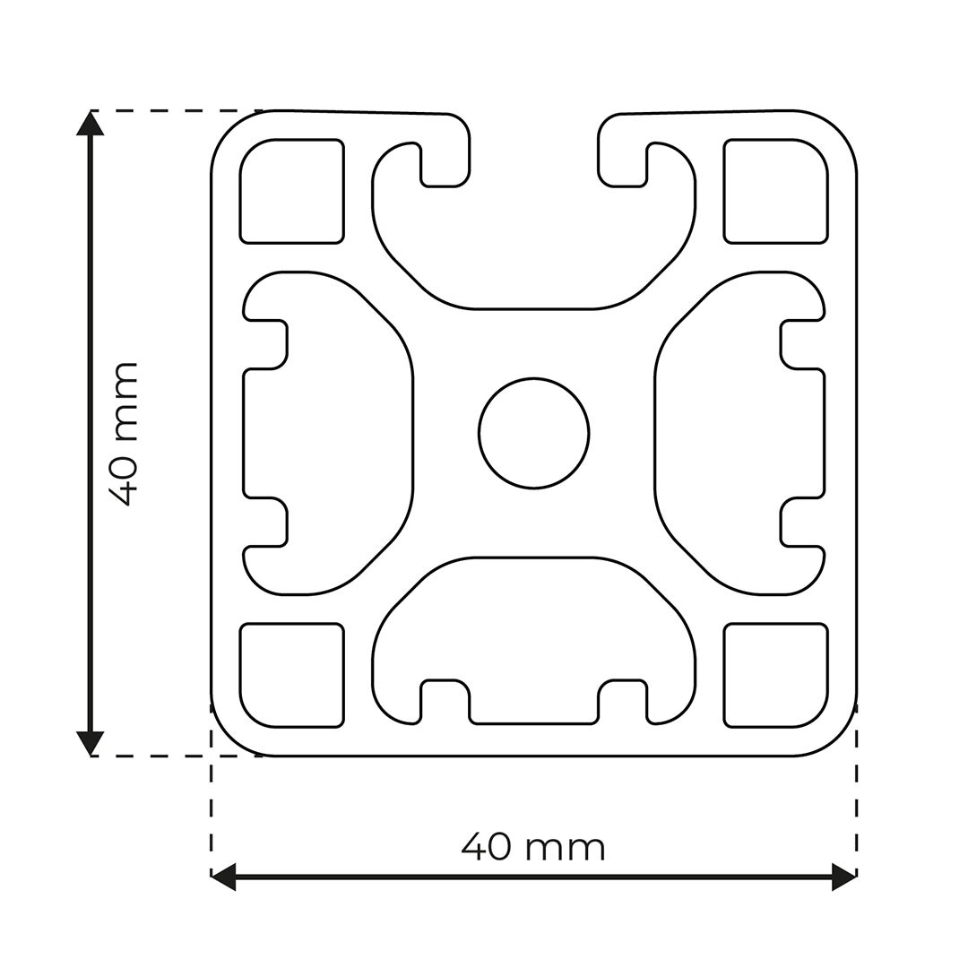 RP1302 aluminium profile 8 40x40 Light