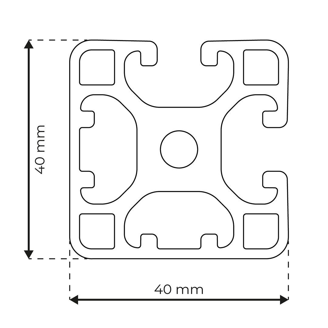RP1320 aluminium profile 8 40x40 Light