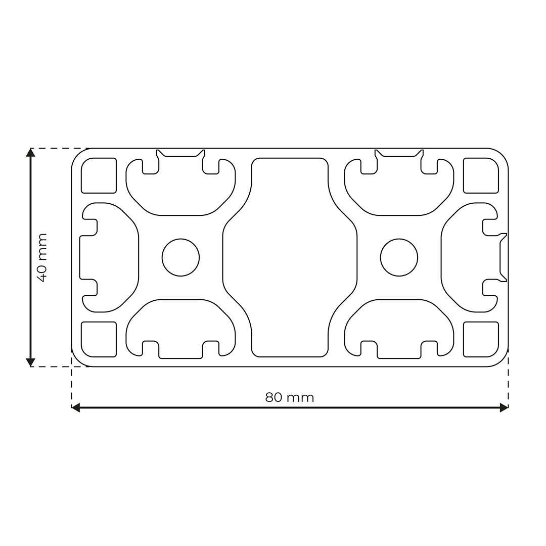 RP1385 aluminium profile 8 80x40 Light